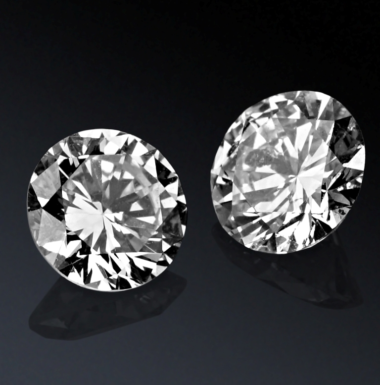 Бриллианты 1,05ct. G/I1 и 1,03ct. K/VS1